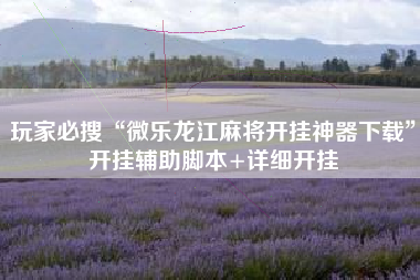 玩家必搜“微乐龙江麻将开挂神器下载”开挂辅助脚本+详细开挂