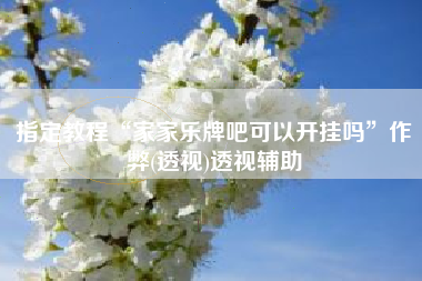 指定教程“家家乐牌吧可以开挂吗”作弊(透视)透视辅助