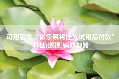 可用版本“微乐麻将挂先试用后付款	”开挂(透视)辅助神器