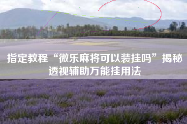 指定教程“微乐麻将可以装挂吗	”揭秘透视辅助万能挂用法