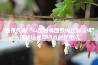 独家实测“中至赣牌圈系统控制发牌	”揭秘透视辅助万能挂用法