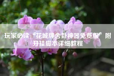 玩家必读“花城牌舍卦神器免费版”附开挂脚本详细教程