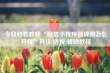 今日必看教程“微信小程序赣牌圈怎么开挂”开挂(透视)辅助教程