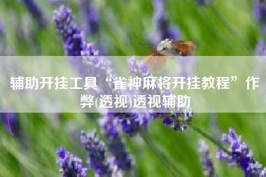 辅助开挂工具“雀神麻将开挂教程	”作弊(透视)透视辅助