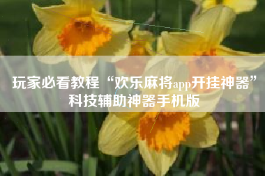 玩家必看教程“欢乐麻将app开挂神器	”科技辅助神器手机版