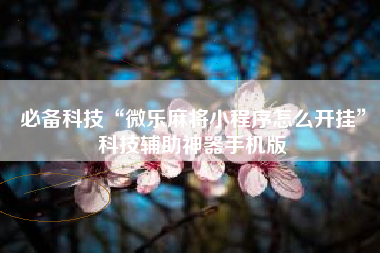 必备科技“微乐麻将小程序怎么开挂	”科技辅助神器手机版