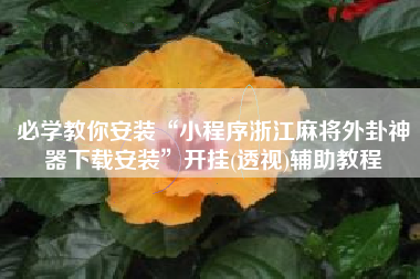 必学教你安装“小程序浙江麻将外卦神器下载安装”开挂(透视)辅助教程