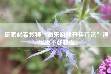 玩家必看教程“微乐游戏开挂方法”通用版下载教程