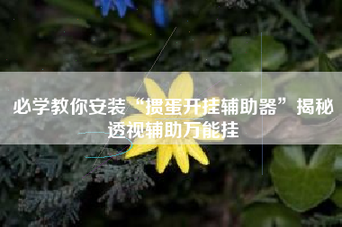 必学教你安装“掼蛋开挂辅助器	”揭秘透视辅助万能挂