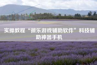 实操教程“微乐游戏辅助软件”科技辅助神器手机