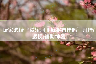 玩家必读“微乐河北麻将有挂吗”开挂(透视)辅助神器