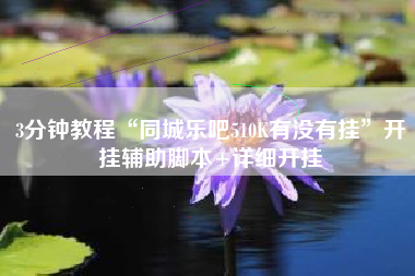 3分钟教程“同城乐吧510K有没有挂”开挂辅助脚本+详细开挂