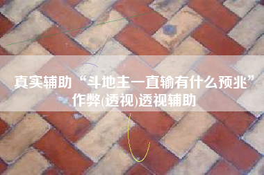 真实辅助“斗地主一直输有什么预兆”作弊(透视)透视辅助