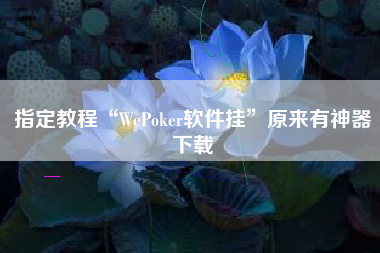 指定教程“WePoker软件挂”原来有神器下载