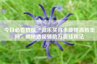 今日必看教程“微乐买月卡能提高胜率吗	”揭秘透视辅助万能挂用法