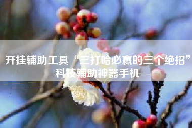 开挂辅助工具“三打哈必赢的三个绝招	”科技辅助神器手机