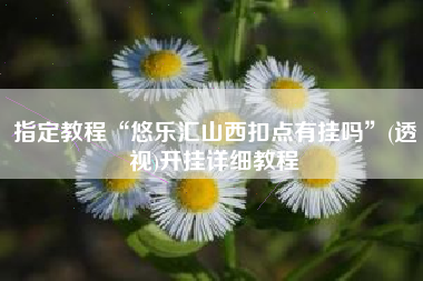 指定教程“悠乐汇山西扣点有挂吗”(透视)开挂详细教程