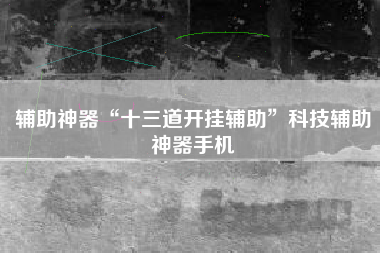 辅助神器“十三道开挂辅助	”科技辅助神器手机