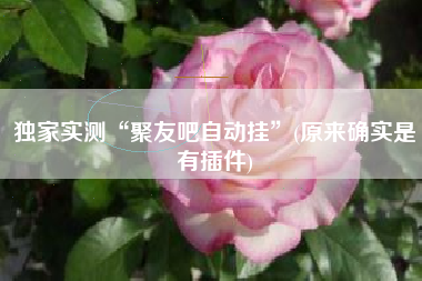 独家实测“聚友吧自动挂”(原来确实是有插件)