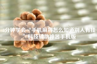 3分钟学会“手机麻将怎么知道别人有挂	”科技辅助神器手机版