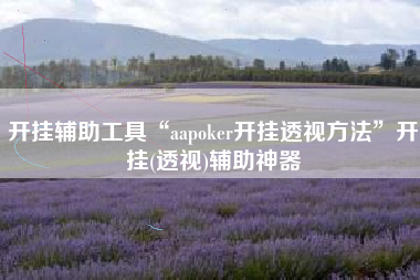 开挂辅助工具“aapoker开挂透视方法”开挂(透视)辅助神器