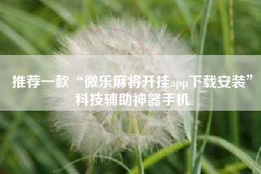 推荐一款“微乐麻将开挂app下载安装	”科技辅助神器手机