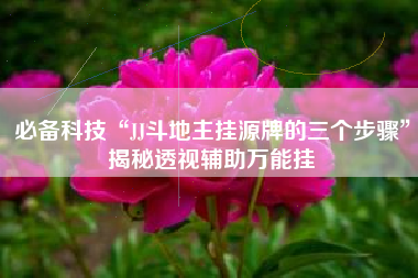 必备科技“JJ斗地主挂源牌的三个步骤”揭秘透视辅助万能挂