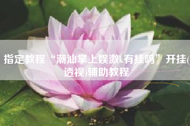 指定教程“潮汕掌上娱激k有挂吗	”开挂(透视)辅助教程
