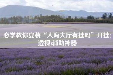 必学教你安装“人海大厅有挂吗”开挂(透视)辅助神器
