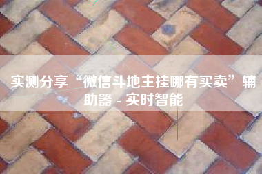 实测分享“微信斗地主挂哪有买卖”辅助器 - 实时智能