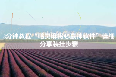 3分钟教程“哈灵麻将必赢神软件	”详细分享装挂步骤