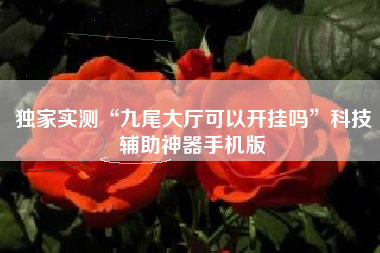 独家实测“九尾大厅可以开挂吗	”科技辅助神器手机版