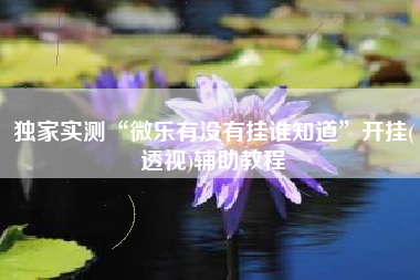 独家实测“微乐有没有挂谁知道”开挂(透视)辅助教程