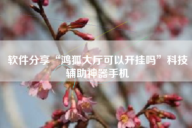 软件分享“鸿狐大厅可以开挂吗	”科技辅助神器手机