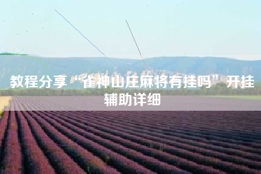 教程分享“雀神山庄麻将有挂吗	”开挂辅助详细