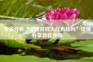 专家分析“宁波游戏大厅有挂吗”详细分享装挂步骤