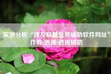 实测分析“牌友联盟免费辅助软件网址	”作弊(透视)透视辅助