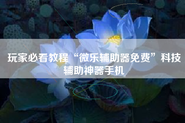 玩家必看教程“微乐辅助器免费”科技辅助神器手机
