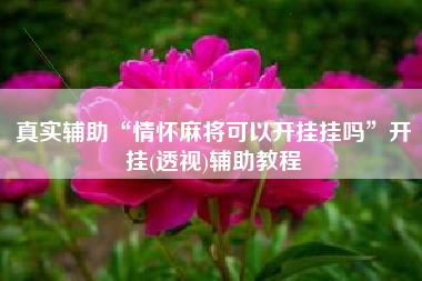 真实辅助“情怀麻将可以开挂挂吗”开挂(透视)辅助教程