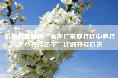 玩家必看教程“雀神广东麻将红中麻将免费开挂器下	”详细开挂玩法