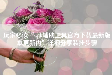 玩家必读“wpk辅助工具官方下载最新版本更新内”详细分享装挂步骤