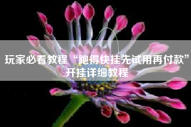 玩家必看教程“跑得快挂先试用再付款”开挂详细教程