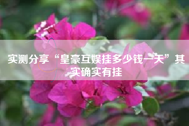 实测分享“皇豪互娱挂多少钱一天”其实确实有挂