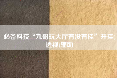 必备科技“九哥玩大厅有没有挂”开挂(透视)辅助