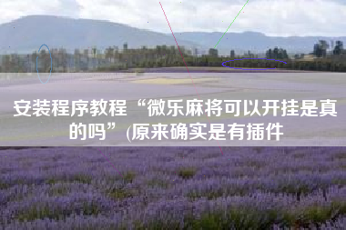 安装程序教程“微乐麻将可以开挂是真的吗	”(原来确实是有插件