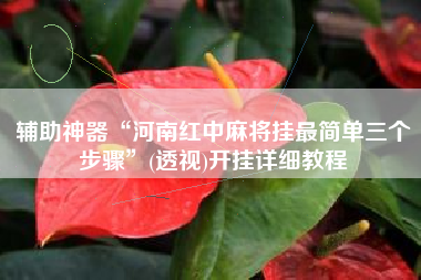 辅助神器“河南红中麻将挂最简单三个步骤	”(透视)开挂详细教程