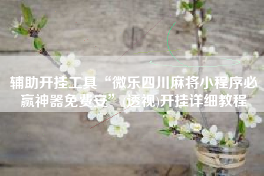 辅助开挂工具“微乐四川麻将小程序必赢神器免费安”(透视)开挂详细教程