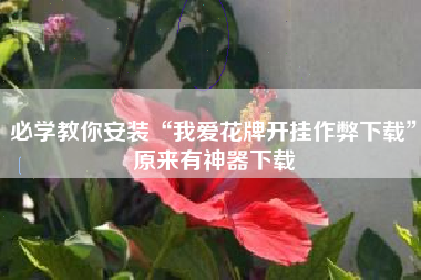 必学教你安装“我爱花牌开挂作弊下载”原来有神器下载