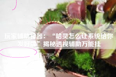 玩家辅助神器：“哈灵怎么让系统给你发好牌”揭秘透视辅助万能挂