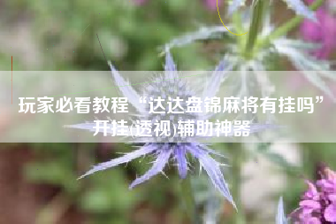 玩家必看教程“达达盘锦麻将有挂吗	”开挂(透视)辅助神器